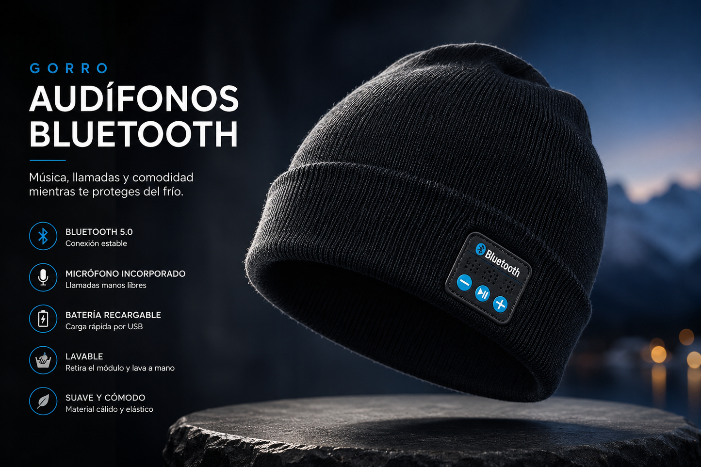 Gorro Térmico Smart Bluetooth – Audio HD y Manos Libres